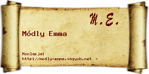 Módly Emma névjegykártya